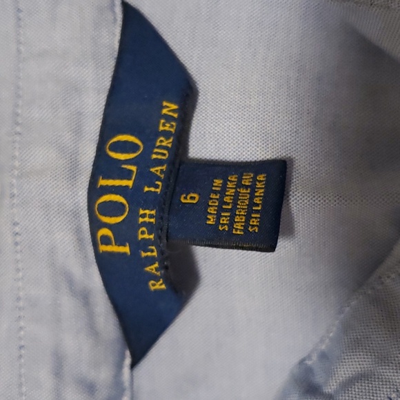Polo Ralph Lauren blue long sleeve oxford shirt girls sz6 - Picture 2 of 2